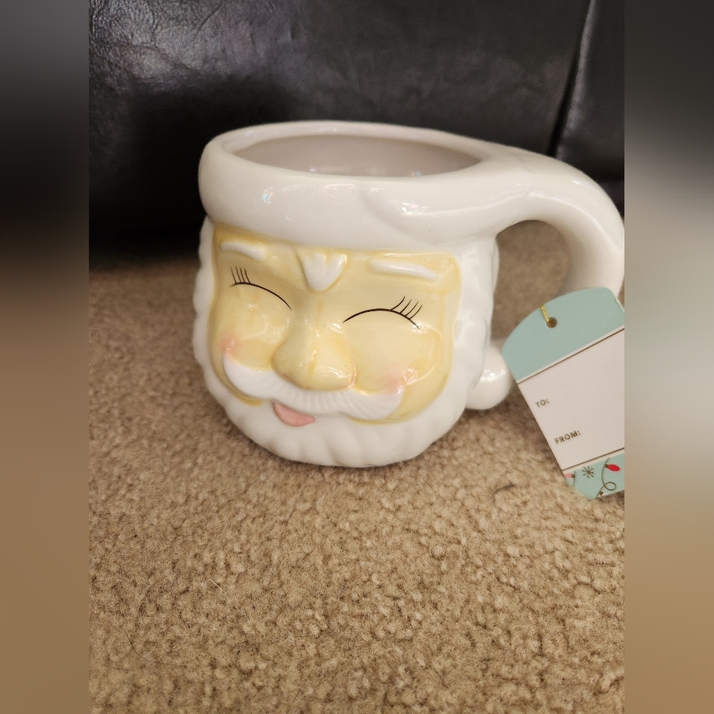 Santa Claus Christmas mug white 22oz NWT